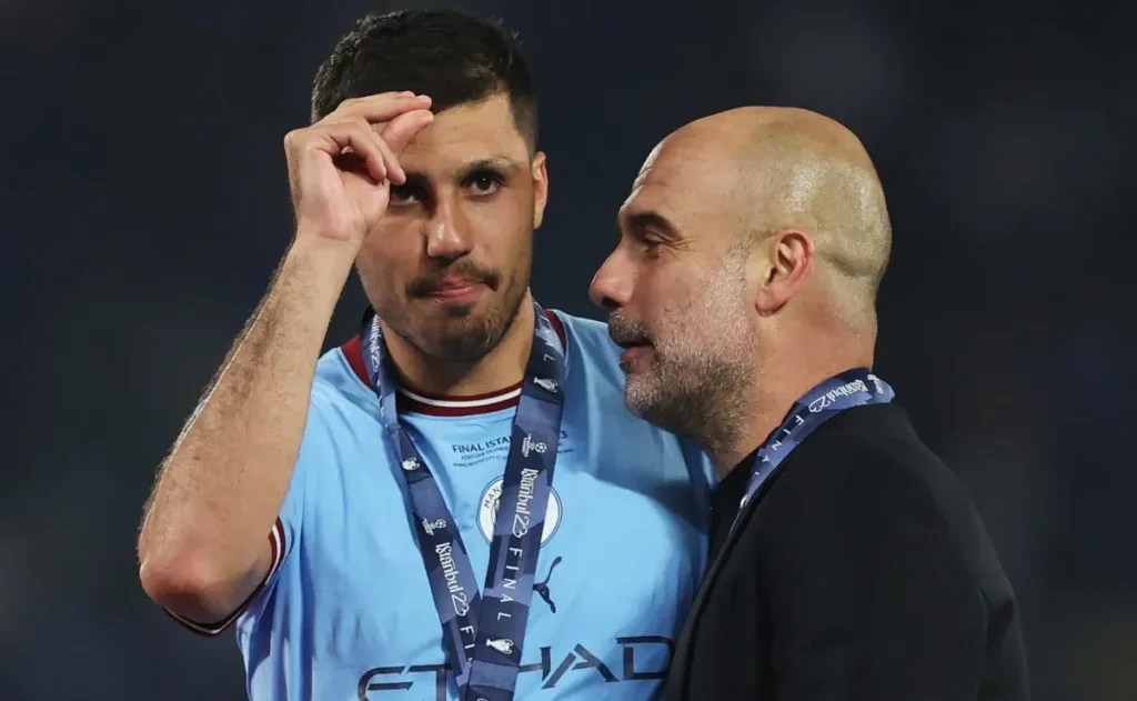 Manchester City acelera por Morten Hjulmand e disputa com United 1 Manchester City tem volante Hjulmand, do Sporting, para substituir Rodri